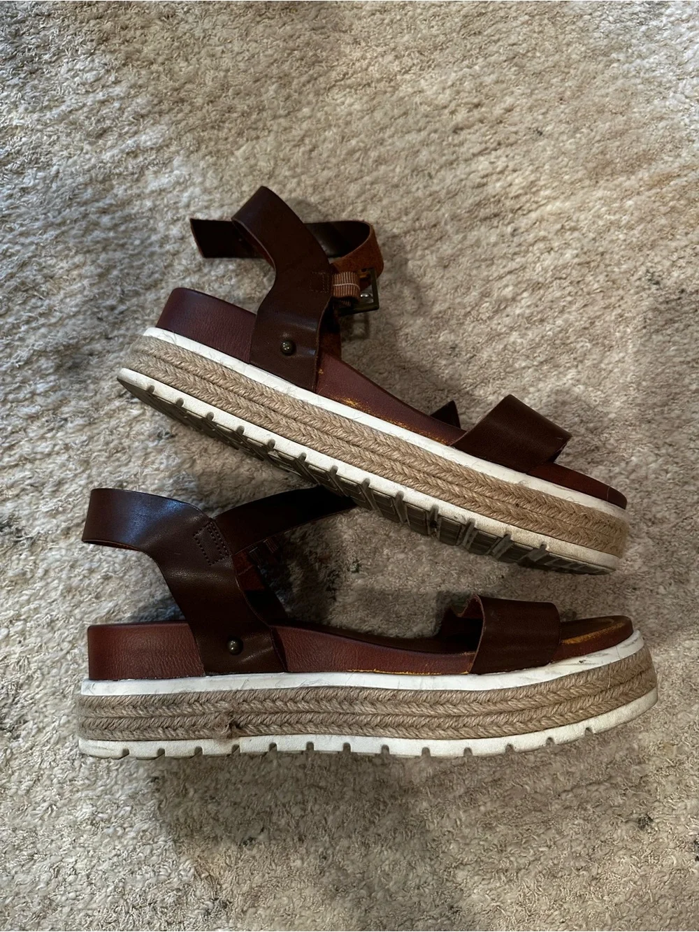 Women's Brown Platform Espadrille Sandals